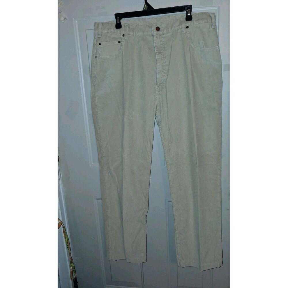 Vintage 90s Arizona Jean Co Men's Corduroy Pants 40x30 Beige Cream Made In USA